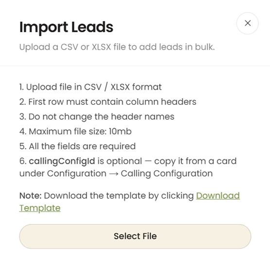 Import Your Leads